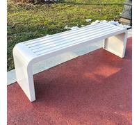 BLCKTIGR Banc Métallique Extérieur avec Cadre en Fer coloré, Banc de Parc Acier résistant à la Rouille, Assise terrasse Tout Temps pour Usage Public et privé(White,150 * 45 * 40cm/59 * 18 * 16in)
