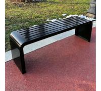 BLCKTIGR Banc Métallique Extérieur avec Cadre en Fer coloré, Banc de Parc Acier résistant à la Rouille, Assise terrasse Tout Temps pour Usage Public et privé(Black,150 * 45 * 40cm/59 * 18 * 16in)