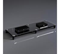 BLCKTIGR Meuble stéréo, Rack Audio Ouvert avec étagères, Support AV Maison | Panneau haute densité, dissipation thermique, étagères ajustables, montage facile(Black Laurent Gold,10cm/4in)
