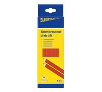Bleispitz 1454 Lot de 10 crayons de charpentier HB octogonaux extrêmement larges en bois de tilleul imperméable pour marquage du bois, du carton, du papier, du béton, du béton