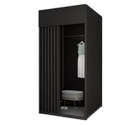 BLEKWETAAT Cabines d'essayage Cabine d'essayage Mobile, Cabine d'essayage Pliable et Portable avec Rideau d'ombrage, Bases Stables for vestiaires(Black,100 * 80x200cm)