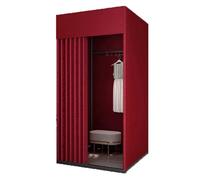 BLEKWETAAT Cabines d'essayage Cabine d'essayage Mobile, Cabine d'essayage Pliable et Portable avec Rideau d'ombrage, Bases Stables for vestiaires(Red,80x80x200cm)
