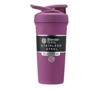 BlenderBottle Strada Shaker Cup Bouteille d'eau isotherme en acier inoxydable avec fouet métallique, 710 ml, prune
