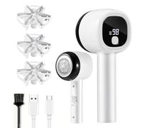 Blendura Rasoir Anti Bouloche, Rechargeable Anti Bouloche Vetement Lame à 6 Branches, 3 Vitesses, Câble USB, Bouloche Appareil Enlever Peluche Vetement & Meuble, Blanc