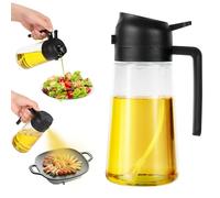 Blendura Spray Huile Cuisine, Vaporisateur Huile 2 en 1 Pulverisateur Huile Cuisine 470 ml Air Fryer pour Cuisiner, Griller, Salade, Cuisine, Pâtisserie, Black