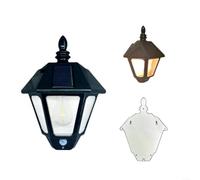 BlesConi Applique murale solaire avec détecteur de mouvement, étanche IP65, lampe LED extérieure, 3 modes, éclairage décoratif de jardin, facile à installer (noir)