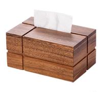 BlesConi Boîte à mouchoirs minimaliste en bois de noyer, support élégant avec motif de croix avec finition à l'huile végétale pour salon, salle de bain ou intérieur de voiture