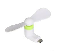 BlesConi C pour mini ventilateur, refroidisseur de téléphone portable en silicone pour appareils, moteur silencieux à haute vitesse pour voyage en plein air, bleu (blanc)