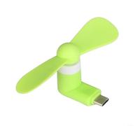 BlesConi C pour mini ventilateur, refroidisseur de téléphone portable en silicone pour appareils, moteur silencieux à haute vitesse pour voyage en plein air, bleu (vert)