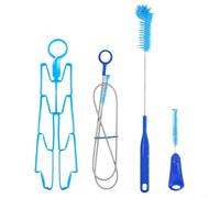 BlesConi Ensemble de brosses à ressort en acier inoxydable pour bouteilles d'eau, nettoyeur de tuyau flexible pour sèche-linge pliable pour le camping et la salle de sport