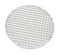 BlesConi Filet de barbecue rond en acier inoxydable pour le camping, grille chauffante uniforme pour petits aliments, plaque de cuisson portable pour cuisinière extérieure et feu (22 cm)