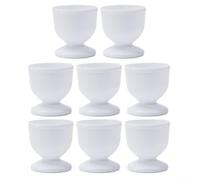 BlesConi Lot de 4/8 coquetiers pour œufs durs et mous en plastique blanc pour cuisine, petit déjeuner, vaisselle à la maison (8 pièces)