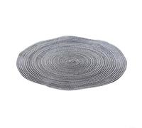 BlesConi Lot de 6 sets de table ronds tissés pour table de salle à manger, sets de table en coton tressé pour cuisine, café, vacances, lavables en machine, taille 30 cm (gris)