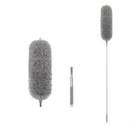 BlesConi Plumeau électrostatique en microfibre avec tige rétractable, tête flexible pour ventilateurs de plafond et coins, facile à nettoyer et rangement compact (2,8 m)