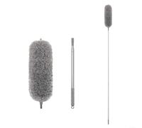 BlesConi Plumeau électrostatique en microfibre avec tige rétractable, tête flexible pour ventilateurs de plafond et coins, facile à nettoyer et rangement compact (2,5 m)