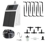 BlesConi Système d'irrigation solaire goutte à goutte, kit d'arrosage automatique avec tube de 10 m, étanchéité IPX5 pour extérieur, balcon, terrasse