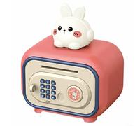 BlesConi Tirelire automatique avec empreinte digitale et mot de passe, coffre-fort électronique de grande capacité, décoration d'intérieur éducative (rose-B)