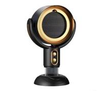BlesConi Ventilateur d'échappement portable rechargeable par USB, hotte amovible avec réservoir d'huile pour la qualité de l'air intérieur, purificateur d'air compact pour la cuisine (noir doré)
