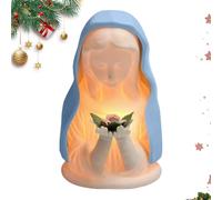 Blessed Mother Mary Night Light - 3.35 inches Soothing Warm Lighting Craft for Relaxing Ambiance, Holiday Night Lamp with Elegant Design, Home Accent for Christmas and House Decoration