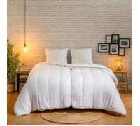 BLEU CALIN Couette Adaptable pour 2 - Réglable : Légère à chaude - Modèle spécial couple segmentable - 240x260cm