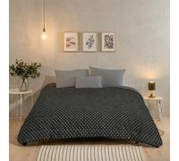 Bleu Calin Couette Chaude Imprimée 2 Personnes Hermance, Polyester, Gris, 220 x 240 cm