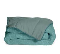 Bleu Calin Couette Imprimée Chaude Dana 220x240cm Lit 2 Places - Microfibre - Édredon 350g/m² - Fabriqué en France, Certifiée Oeko-Tex - Bleu Céladon/Gris Clair