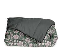 Bleu Calin Couette Imprimée Chaude Fursy 140x200cm pour Lit 90x190 - Microfibre - Édredon 350g/m² Fabriqué en France, Certifiée Oeko-Tex - Vert Sapin/Gris Anthracite