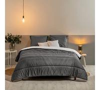 Couette bicolore imprimée chaude 140x200cm pour Lit 90x190cm Chaleureuse - Réversible - Microfibre douce - BLEU CALIN