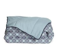 Bleu Calin Couette Imprimée Chaude Melinda 220x240cm Lit 2 Places - Microfibre - Édredon 350g/m² - Fabriqué en France, Certifiée Oeko-Tex - Bleu Marine/Bleu Clair