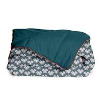 Bleu Calin Couette Imprimée Chaude Sully 140x200cm pour Lit 90x190 - Microfibre - Édredon 350g/m² Fabriqué en France - Bleu Vert