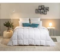 Bleu Calin Couette Très Chaude 2 Personnes, Sensation Duvet, Enveloppe coton, Blanc, 240x260 cm