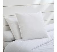Bleu Calin Lot de 2 Oreillers Carrés, Barrettes Mousse à mémoire de Forme et Fibre Polyester, Coton, Blanc, 65 x 65 cm
