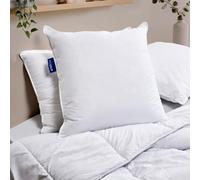 Bleu Câlin Lot de 2 Oreillers Confort Ferme 'Alaska', Superbe Gonflant, Enveloppe 100% coton percale, Blanc, 60 x 60 cm Forme Carré