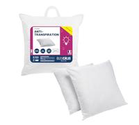 Bleu Calin Lot de 2 Oreillers Moelleux 60x60 cm Anti-transpiration, Microfibre Respirante Topcool, Labelisés Oeko-tex, Fabriqués en France