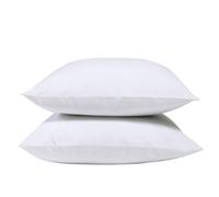 Bleu Calin Lot de 2 Taies d'oreiller Unies 100% Percale de Coton 80 Fils/m² - 65x65cm - Blanc