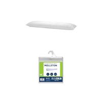 Bleu Câlin Lot Traversin Plat Memofill, Barrettes Mousse à Mémoire de Forme et Fibre Polyester, Maintien Optimal des Cervicales - 140 x 40 cm + Protège traversin Molleton 70% Coton 30% Polyester