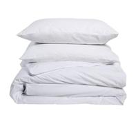 Bleu Calin Parure de Lit 3 Pièces - Set de Housse de Couette 240x260cm + 2 Taies d'oreiller Blanc pour 2 Personnes - 100% Percale de Coton 80 Fils/m²
