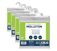 Bleu Câlin Protège Oreiller rectangulaire Molleton 100% Coton PTA Lea, 45x70 cm (Lot de 4)