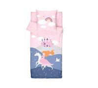 Bleu Calin Rechange Caradou® Licorne Parure de lit Enfant sans couette - 90x190cm