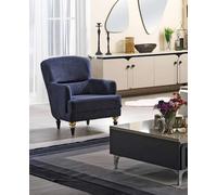 Bleu Fauteuil Salon Meuble rembourré Luxe Moderne Siège rembourré