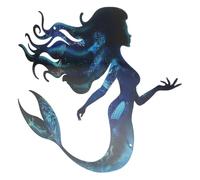 Bleu Fer Décoration Murale Sirène pour Jardin et Patio | Deco Murale Exterieur Jardin, Usage Intérieur Extérieur, Installation Facile, Style Élégant Romantique, Thème Artistique