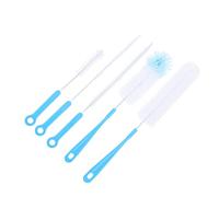 Bleu Goupillon Lot de 5, à Long Manche, pour Biberon | Brosse en Fil D’acier et Pp, Nettoyage Soigné des Taches Tenaces, pour Tasses et Bouteilles de Vin