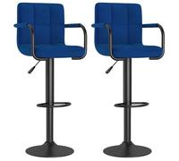 Bleu Lot de 2 Chaises fauteuil - Tabourets de bar - design ergonomique - bleu tissu @EU1218200
