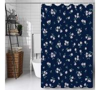 Bleu Marine Rideau Douche 150x200cm Rideau de Douche Simple Shower Curtain - Impression Polyester Tissu - avec 12 Crochets - Tissu Lavable en Machine - Imperméable - pour Salle de Bain - Hôtel D#62