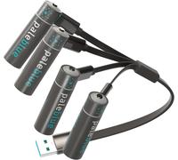 Bleu pâle - Batterie AA rechargeable Li-Ion - 4 packs et câble de chargement 4x1