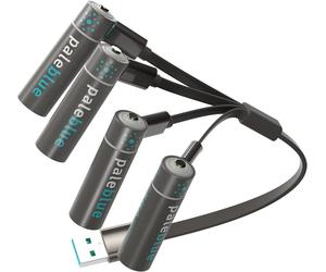 Bleu pâle - Batterie AA rechargeable Li-Ion - 4 packs et câble de chargement 4x1