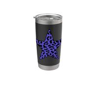 Bleu Rockabilly Punk Rock n Roll Motif léopard Gobelet isotherme en acier inoxydable double paroi