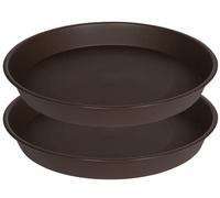 Bleuhome Lot de 2 soucoupes de 45,5/48 cm pour plantes, diamètre inférieur de 42 cm, coupelles robustes et profondes en plastique pour pots, intérieur et extérieur (48 cm, marron foncé)