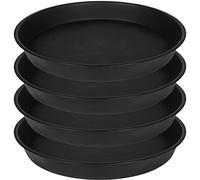 Bleuhome Lot de 4 soucoupes Profondes en Plastique Robustes de 48,3 cm, 48,3 cm, 53,3 cm, 58,3 cm, 58,3 cm, 68,6 cm, pour intérieur et extérieur (48,3 cm, Noir)
