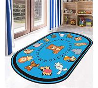 Bleus De Tapis Enfant Girls Bebe, Tapis ColoréS De Bande DessinéE D'Animal DessinéE Tapis De Lecture Avec L'Abc Moquette, Des Nombres Et Des Formes